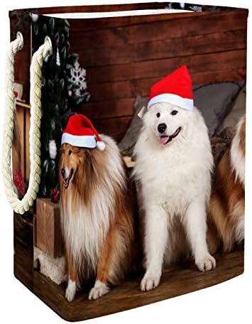 Vodootporne košare za rublje; visoke izdržljive sklopive božićne košare s printom slatkog psića za odraslu djecu dječaka