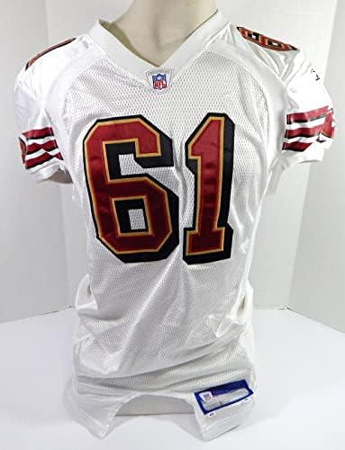 2006. San Francisco 49ers 61 Igra izdana White Jersey 46 85 - Nepotpisana NFL igra korištena dresova