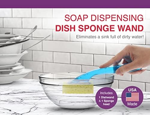 Spužva s strelicama s ručicom za dozator sapuna - štapić za punjenje jela za brzo, prikladno čišćenje - napravljeno u SAD