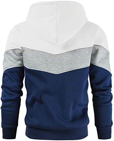 Gesean muški novitet u boji blok pulover kapuljača s dugim rukavima ležerni dukserica s džepom