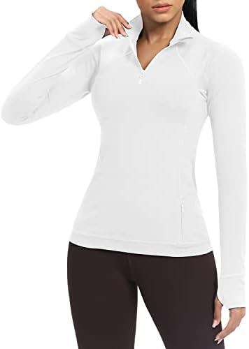Colorskin Quarter zip pulover žene atletski vitki fit joga vrhovi majice za vježbanje dugih rukava za žene