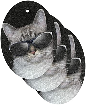 Alaza hladna mačka koja nosi sunčane naočale prirodna spužva kuhinja celuloze spužve za jelo za pranje kupaonice i čišćenja