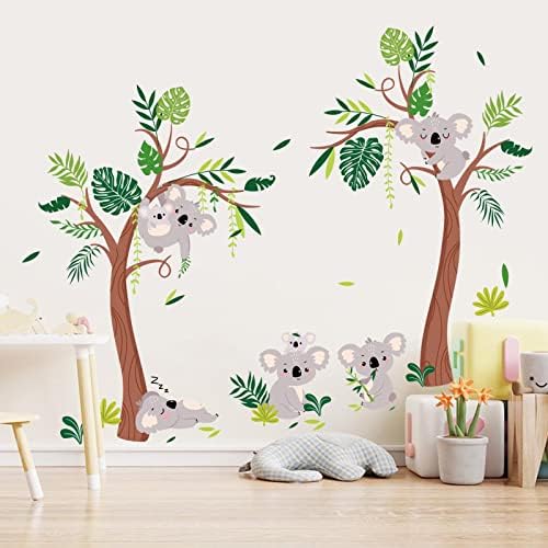 Wondever koala i grana drveća zidne naljepnice Životinja tropska palma kore i zalijepi zidne umjetničke naljepnice za djecu