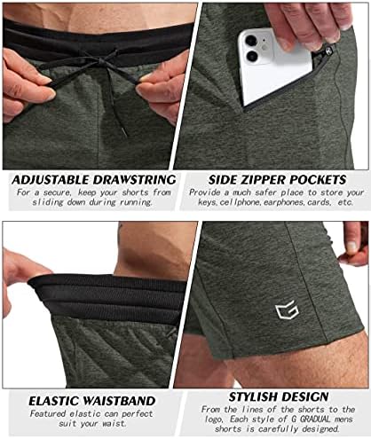 G Postupne muške atletske kratke hlače od 7 brze suhe vježbe trčanja kratkih hlača sa džepovima s patentnim zatvaračem