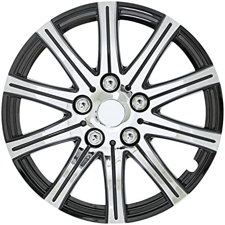 Pilot Automotive WH528-15SE -BX 15 -inčni srebrni s crnim naglascem Univerzalni hubcap pokrivači za automobile - set od 4