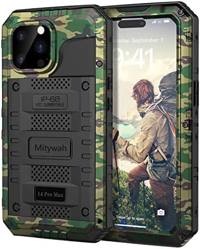 Vodootporna futrola za Mitywah za iPhone 14 Pro Max, futrola otporna na udarce s ugrađenim zaštitnikom zaslona, ​​cijelo
