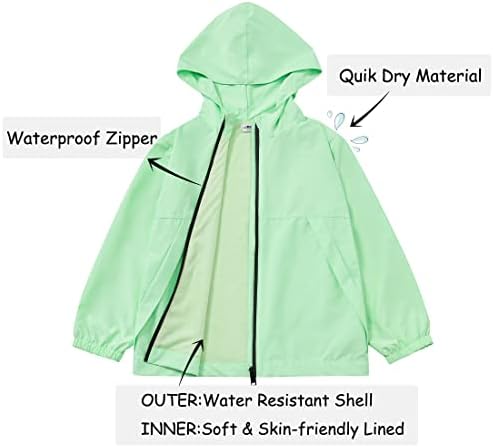 Dodaci / dječja kišna jakna za dječake i djevojčice, kišni ogrtač s kapuljačom, lagana vodootporna vjetrovka s patentnim