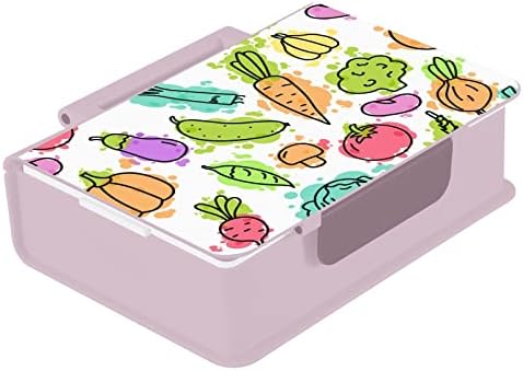 Susiyo kuhinja Tema u boji povrće Bento Box Box Box Spremnici s 3 odjeljka za odrasle i tinejdžere