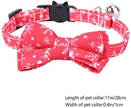 Aboofan božićni ovratnik za kućne ljubimce s zvonima i kravate podesivih mačjih ovratnika za vrat na kaišem favorizira
