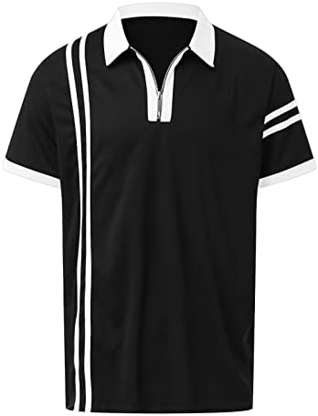 Muški ovratnik golf polo majice vitke majice mišića s kratkim rukavima sportski golf loy teretana majice