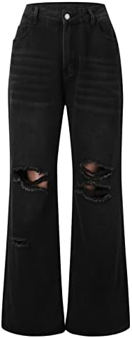 Slatke ribane jean kratke hlače za ženske traperice s visokim strukom hlače visoke ravne labave retro labave rupe traperice