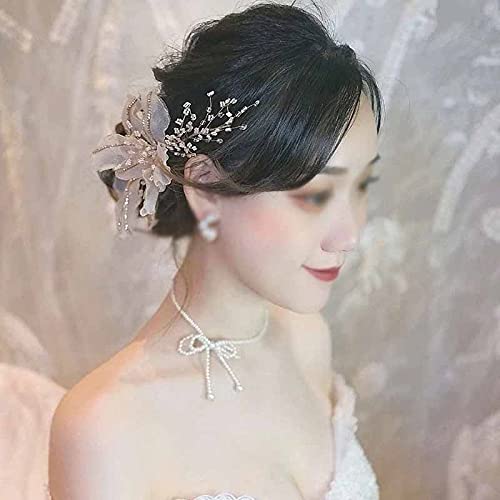XDCHLK kristalna perlica cvjetna cvjetna dekoracija za kosu za mladenke bočne kopče za pokrivanje vjenčanja pribor za kosu