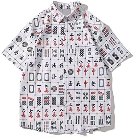 Leige Summer Personalizirana Mahjong košulja plaža odijelo za muške hongkonške stil labave kratke rukavice Sportsko odijelo