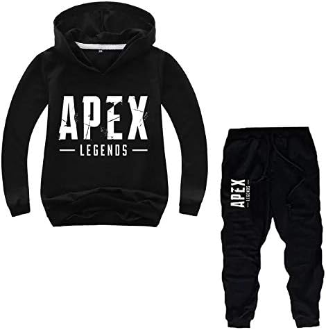 Jotolan Kids Boys Apex Legends na kapuljačama s kapuljačama, puloverske kapuljače i ležerne jogging hlače tracksuit