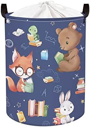 Knjige o slatkim životinjama lisica kornjača medvjed dječja košara za rublje zec jelen Koala plava okrugla košara za pohranu