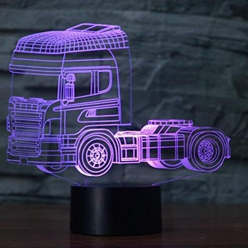 Jinnwell 3D autobus Car teški kamion noćna lampica iluzija noćna svjetlost 7 boja za promjenu dodira prekidač stol za stol