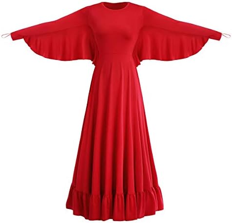 Ženski anđeoski krilo bogoslužje liturgijski pohvali plesna haljina labava fit puna dužina tunika maxi baletna haljina za