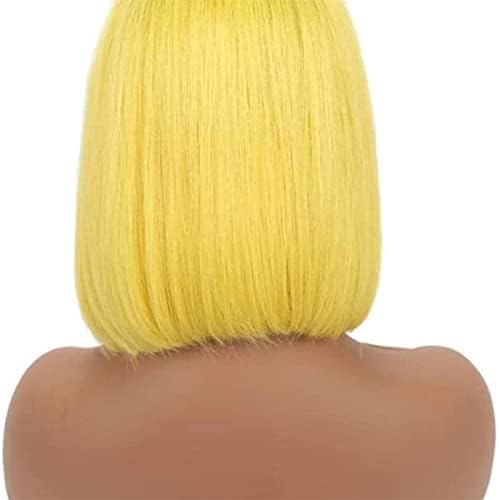 Perike perika za kosu perika za kosu 13-4 perika za prednju čipku Žuta Bob perika za ljudsku kosu kompatibilna je sa ženskim