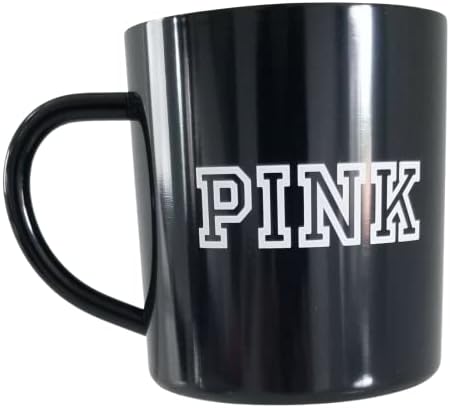 Ružičasta šalica za kavu Metalna šalica crna boja od nehrđajućeg čelika crno -bijela 14 oz novo