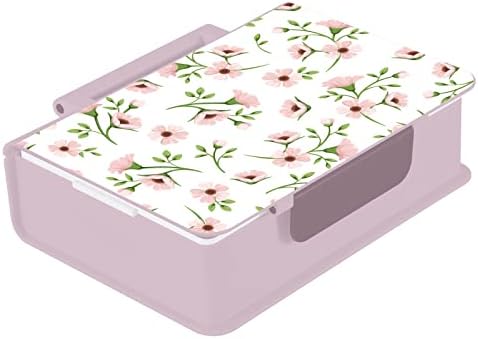 Alaza Pink Dasiy cvjetni cvjetni bento kutija za ručak bez BPA bez propuštanja kontejnera za ručak s vilicom i žlicom, 1