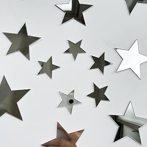 40pcs 3D akrilno ogledalo srebrne zvijezde zidne naljepnice s ljepljivim umjetničkim naljepnicama zidni dekor za bebe Djeca