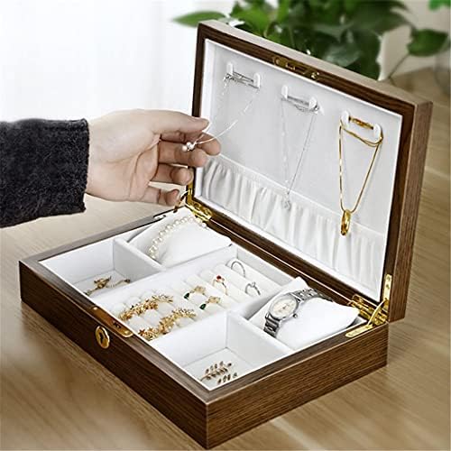 Drvena kutija za nakit kolekcija trgovina vitrina za pohranu prstena naušnica ogrlica