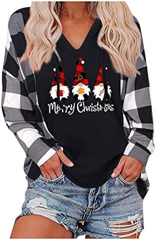 FMCHICO ženska dukserica, ženska božićna dukvica pulover od kapuljača s kapuljačom labave kapuljače s džepom