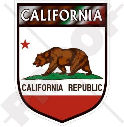Kalifornijski kalifornijski državni medvjed Shield USA America 4 naljepnica vinil odbojnika, naljepnica