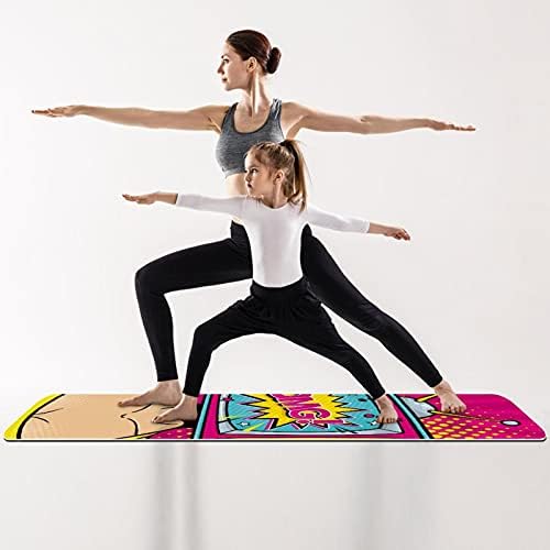 Debela Protuklizna prostirka za vježbanje i fitness 1/4 s otiskom A-liste za jogu, pilates i podnu kondiciju