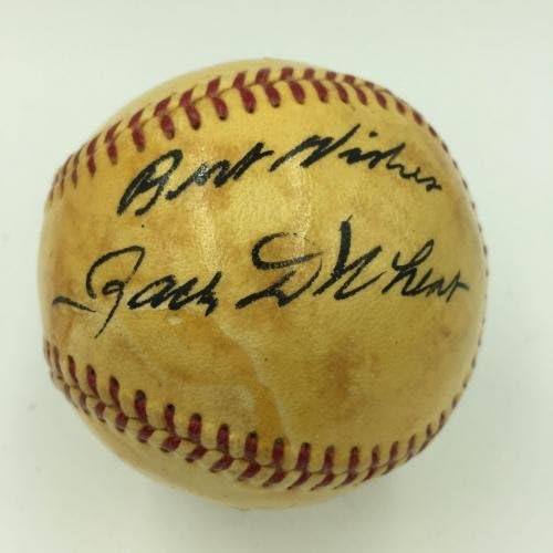 Prekrasan singl zack pšenice potpisao američku ligu Harridge bejzbol JSA Coa Hof - Autografirani bejzbols