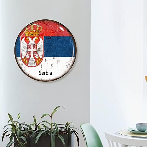 Srbia zastava natpis dobrodošlice Srbija Srbija Metalni znak Patriotski dekor Country Souvenir zidna umjetnička seoska kuća