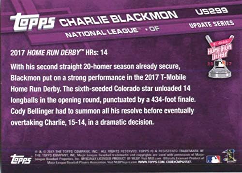 2017 serija ažuriranja US299 Charlie Blackmon Colorado Rockies Baseball Home Run Derby Card