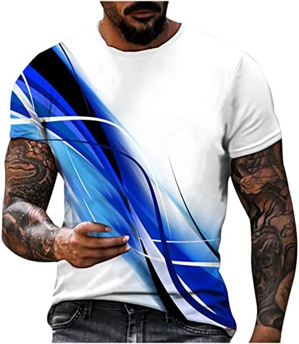 3D tiskane majice za muškarce, ljetni muški dnevni vrhovi kratki rukavi udobni čajni čašutaste majice casual cool atletske
