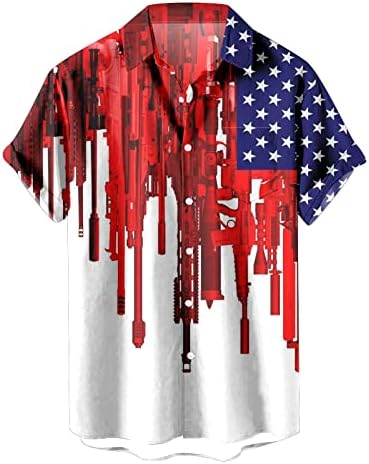 BMISEGM Ljetne majice u teretani muške muške američke zastave Patriotske majice za muškarce 4. srpnja muški gumb kratkih