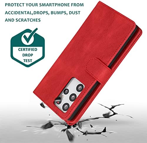 Asuwish Kompatibilan sa Samsung Galaxy S21 Ultra 5G torbica-novčanik Zaštitna folija za zaslon od kaljenog stakla munje kožna