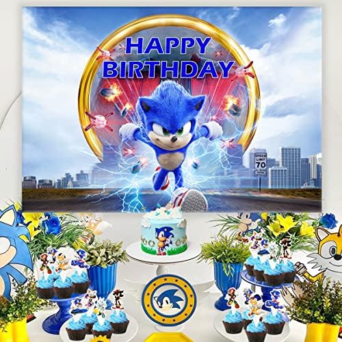75ft Pribor za rođendansku zabavu pozadinski ukras za Sonic The Hedgehog, zvučna fotografija vinilna pozadina za fotografije