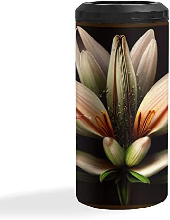 Lily Flower Art izolirano Slim Can Cooler - Umjetni dizajn može hladiti - Umjetnički izolirani vitki limenki hladniji
