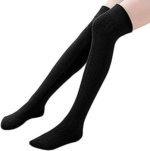 Kompresijske čarape za žene dugački čvrsti modni pletenje modno modno koljeno u boji čarape za odrasle pamučne čarape duge