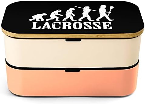 Lacrosse Evolution Grafički lacross igrač dvoslojnih kutija za ručak Bento s priborom Set STACKABINE Spremnik za ručak Uključuje