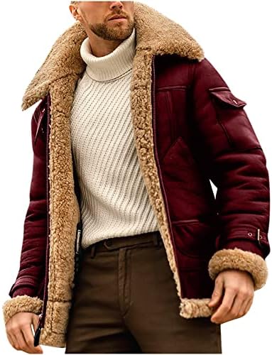 Muška kožna jakna, topli kaput-ležerna gornja odjeća s ovratnikom, zimska izolirana hladna vjetrovka s patentnim zatvaračem,