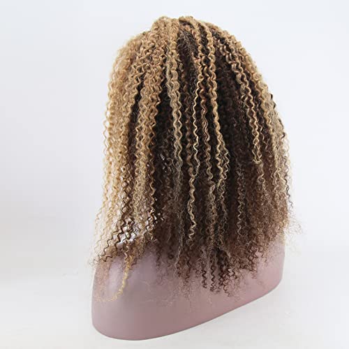 Cik-cak kosa Afro kovrčava perika od ljudske kose na čipki za crne žene Istaknite 4/27 klavirska boja 4ND 4ND gustoća 130%