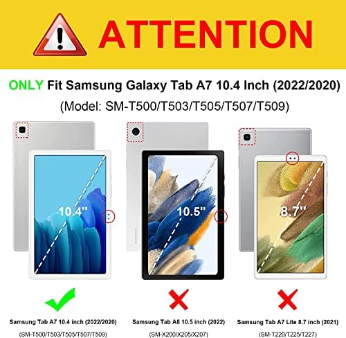 Slučaj Zenrich za Samsung Galaxy Tab A7 10,4 inč 2022/2020 Model sa zaštitnikom zaslona, ​​teškim šokovima s šokom s kaišem