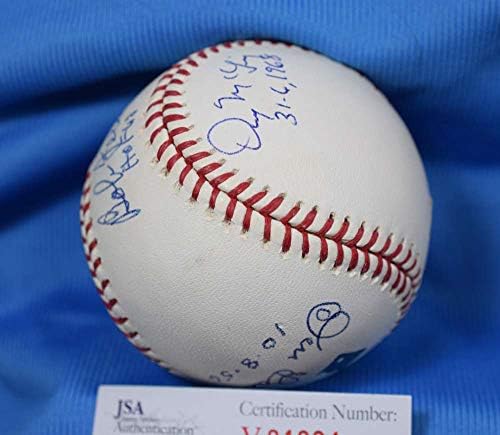 Feller Perry Blue McClain Larsen JSA potpisao OML bejzbol autogram