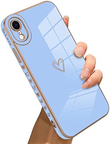 Bonoma kompatibilna s iPhoneom XR slučaj ljubavno srce Obuka za opterećenje luksuznih elegantnih futrola zaštitnika kamere