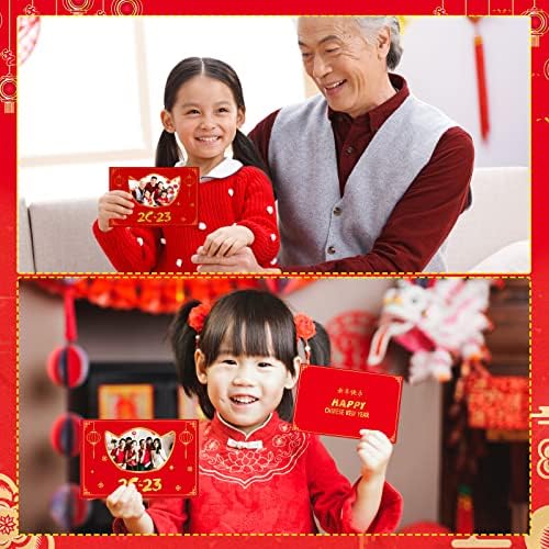 Facraft Happy Chinese Novogodišnja kartica 2023 godina čestitki za zečeve s omotnicom, Gold Ingot Chinese Lunarna Novogodišnja