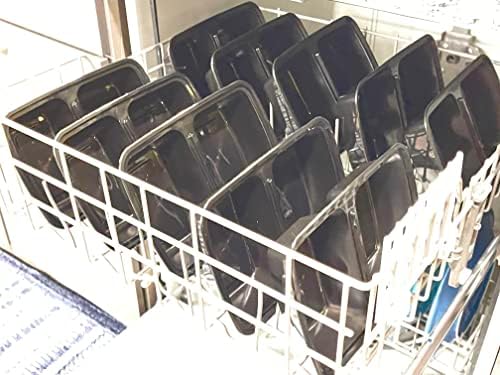 [150 kompleta] spremnici za pripremu obroka s 2 odjeljka, crni plastični spremnici od 28 unci, spremnik za hranu za putovanje,
