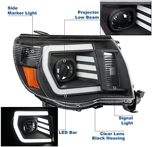 Prednja svjetla projektora s LED žaruljama u crnoj boji s bijelom u 9,25 kompatibilna su s izdanjem u 2005-2011