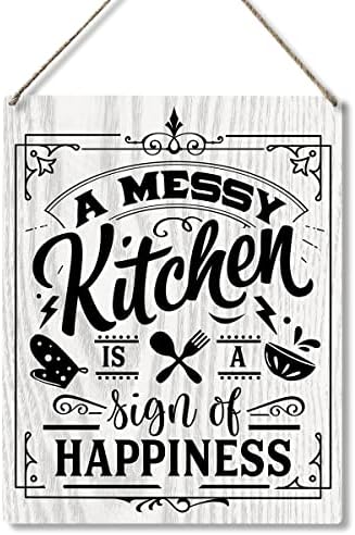 Novi drveni znak 8x12 inčni znak na vratima smiješna kuhinja citat rustikalna kuhinja je znak sretnog obiteljskog natpisa