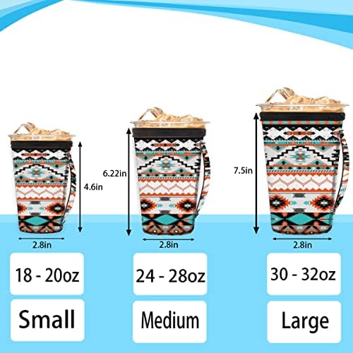Plemenski etnički aztec geometric_132453080 ledena rukava za višekratnu upotrebu s ručicom neoprene čahure za sodu, latte,