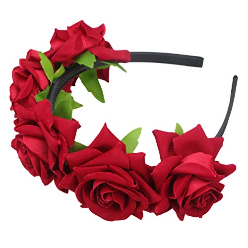 Ružičasta traka za glavu svadbena zabava ružičasta traka za kosu Dan mrtvih Cvjetna kruna za žene